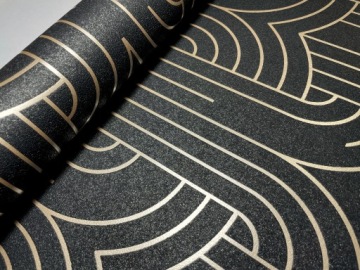 ОБОИ ГЕОМЕТРИЧЕСКИЕ ОБОИ АРТ ДЕКО ЧЕРНЫЕ UGEPA