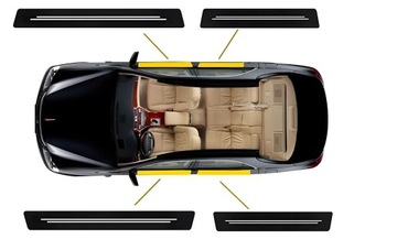 Автомобильные защитные наклейки для порогов автомобилей Фольга, набор 4 ПК, углерод