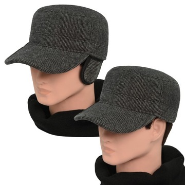 Czapka zimowa PATROLÓWKA męska Pako Jeans ocieplana z chowanymi nausznikami