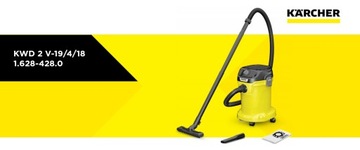 Пылесос Karcher K WD2 1000 Вт, большой бак 19 л, воздуходувка для влажной/сухой уборки