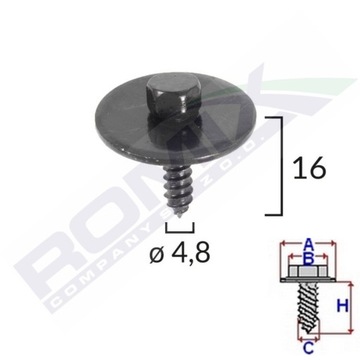 ŚRUBA WKRĘT MONTAŻOWY OSŁON DO MERCEDES