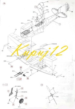 МОДЕЛЬ SPITFIRE LF.IXE ДЛЯ СКЛЕИВАНИЯ + КЛЕЙ + КРАСКИ