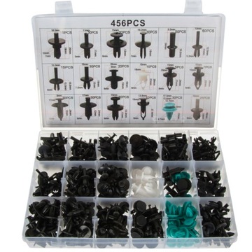 Zestaw spinek i kołków samochodowych 456szt.G02928