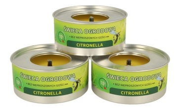 ŚWIECA ANTYKOMAROWA ZAPACHOWA CITRONELLA 3 szt