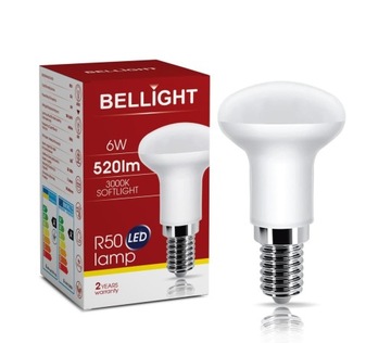 ŻARÓWKA LED REFLEKTOR GRZYB R50 230W 6W = 40W 520lm 3000k E14 CIEPŁA BARWA