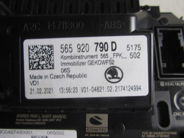 PŘÍSTROJOVÁ DESKA BUDÍKY SKODA KODIAK KAROQ 565920790D
