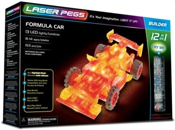POJAZDY WYŚCIGOWE 12 modeli Laser Pegs klocki LED