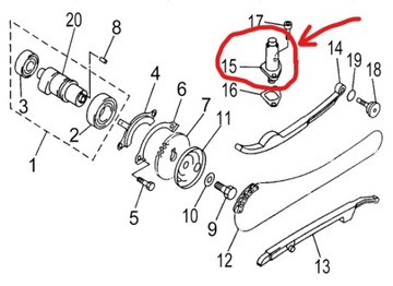НАТЯЖИТЕЛЬ ЦЕПИ ГРМ Quad CF-MOTO Challenger 250/260/300cc
