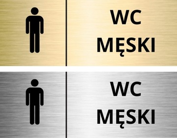 TABLICZKA INFORMACYJNA ALUMINIOWA WC MĘSKI 20 x 7,5 CM