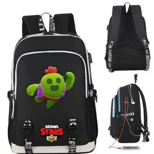 Brawl Stars duży plecak A4 wodoodporny Plecak z otworem na USB