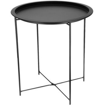 STOLIK KAWOWY METALOWY DRUCIANY OKRĄGŁY LOFT 47CM