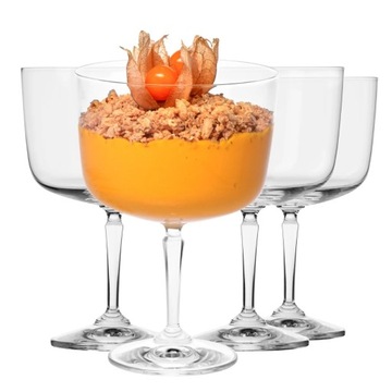 Pucharki do deserów Roma KROSNO 4szt 570ml duże na nóżce