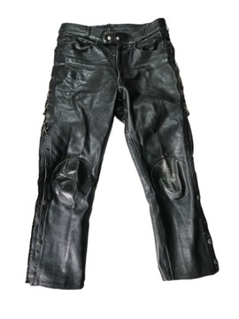Spodnie motocyklowe skórzane sznurowane pas 92 XL (S459)