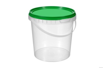 Wiadro plastikowe bezbarwne z pokrywką 1l 1szt.