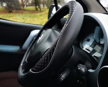 VW Caddy Jetta Lupo Sharan Up Pokrowiec na kierownice czarny PREMIUM