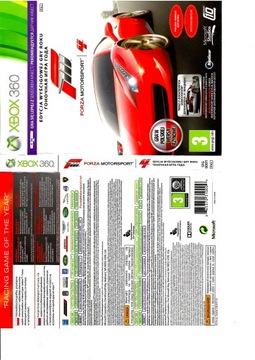 FORZA MOTORSPORT 4 ГОНОЧНАЯ ИГРА ГОДА PL XBOX 360