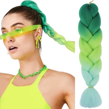 WŁOSY SYNTETYCZNE NA WARKOCZYKI OMBRE KOLOROWE MIX