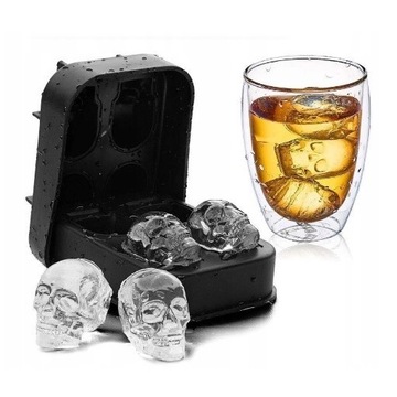 ФОРМОВКА КУБОВ КУБИКИ ЛЬДА СИЛИКОНОВАЯ ФОРМА ДЛЯ ЛЬДА ЧЕРЕП 3D XL