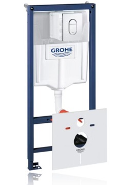 Каркас унитаза скрытого монтажа GROHE, унитаз с сиденьем, кнопка CHROME CR, комплект