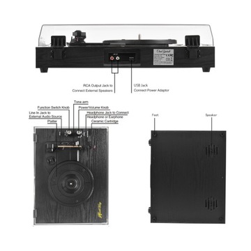 Retro Record Player with BT Function 33/45/78RPM