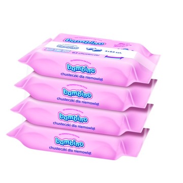 NIVEA BAMBINO Chusteczki dla niemowląt 4x63szt