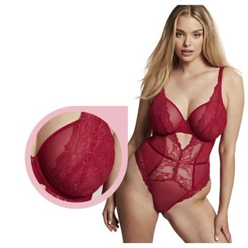 Body Cleo by Panache Selena koronkowe seksowne zmysłowe malinowe - 30G/65I