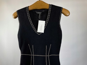 Sukienka damska czarna ciepła sweterkowa elegancka BCBGMAXAZRIA r. XXS