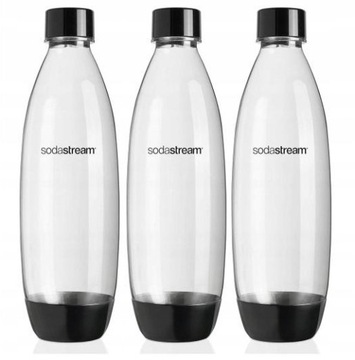 ZESTAW 3x BUTELKI BUTLE BUTELKA 3x 1L NA WODĘ SodaStream Fuse CZarne
