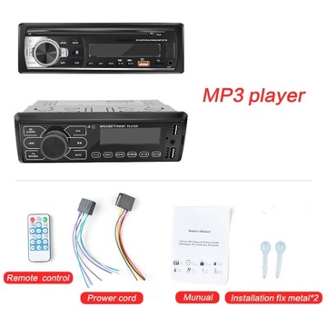 czarny styl Samochód 1DIN Radio Bluetooth EQ FM AUX TF USB MP3