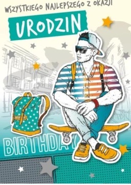 KARNET URODZINOWY KARTKA GM-404 DLA CHŁOPAKA ARMIN STYLE