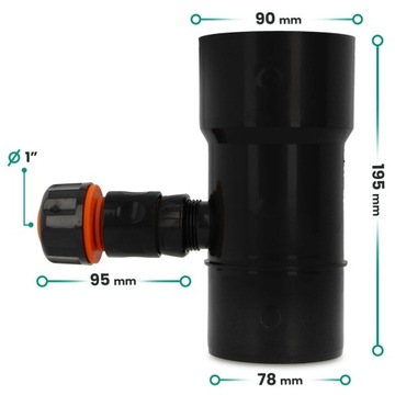 ДОЖДЕВОЙ УБОРНИК 90 ММ ДОЖДЕВОЙ ВОДОСБОРНИК ЖЕЛОБ-ВОССТАНОВИТЕЛЬ ЧЕРНЫЙ