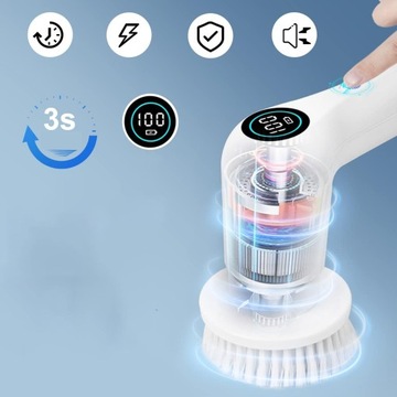 ЭЛЕКТРИЧЕСКАЯ ПОВОРОТНАЯ ЩЕТКА ДЛЯ ЧИСТКИ 6В1