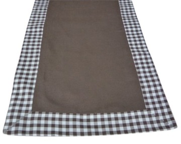 Szarfa serweta bieżnik 40x170 brązowy lamówka