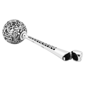 Серебряная погремушка 925 пробы, сувенир на крещение, гравировка