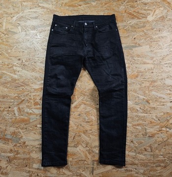 Spodnie Jeansowe LEVIS 512 Czarne Slim Zwężane Dżins Denim 36x32