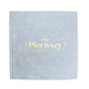 ALBUM KSIĘGA welurowa ze złoceniem z okazji pierwszych urodzin