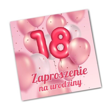 ZAPROSZENIA na osiemnastkę 18 URODZINY + koperty