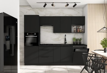 Kuchnia modułowa 2,6m Sierra czarny, loft, projekt gratis pj