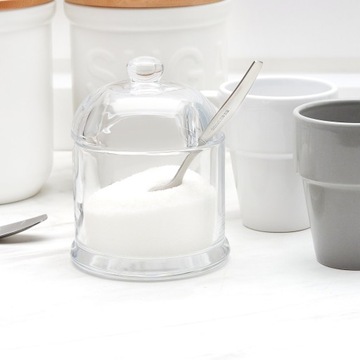 Элегантная сахарница ПРОЗРАЧНАЯ СТЕКЛЯННАЯ САХАРНИКА С КРЫШКОЙ 300мл