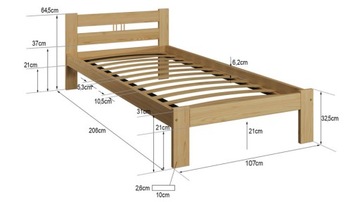 ЕСМ1 КРОВАТЬ 100x200 БЕЛАЯ + ПРУЖИННЫЙ КАРКАС