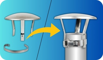 Навес для дымохода диаметром 60-80 мм, регулируемый, нержавеющая сталь