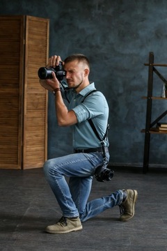 ПРОФЕССИОНАЛЬНЫЙ КОЖАНЫЙ РЕМНЯ ДЛЯ ФОТОГРАФИИ ДЛЯ ДВУХ КАМЕР