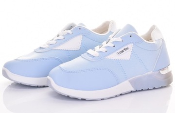 LEKKIE BUTY SPORTOWE DAMSKIE PRZEWIEWNE SNEAKERSY Z TKANINY KOLORY
