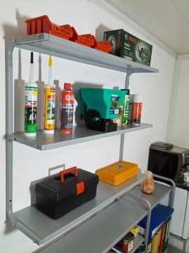 Półka metalowa ścienna długość 95 cm PG3S potrójna warsztat loft garaż