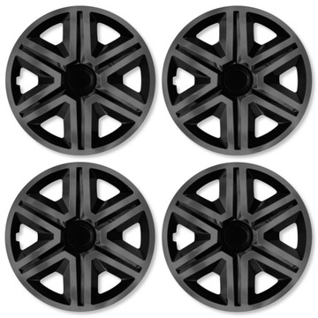 4x Kołpaki 14 Action Graphite - Black grafitowe szare połysk uniwersalne