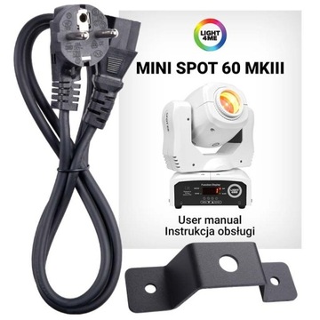 СВЕТОДИОДНЫЙ ОТРАЖАТЕЛЬ С ДВИЖУЩЕЙСЯ ГОЛОВКОЙ LIGHT4ME MINI SPOT 60 WHITE MKIII