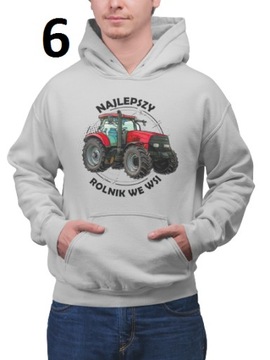 BLUZA CIEPŁA Z KAPTUREM PREZENT TRAKTOR NAPISY