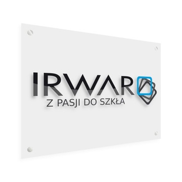Szyld reklamowy z logo - szkło hartowane 70x50 cm