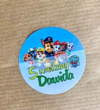 НАКЛЕЙКИ НА ДЕНЬ РОЖДЕНИЯ PAW PATROL с именем 4 см