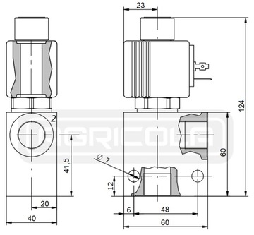 ZAWÓR ELEKTR. B2S NZ 2/2 1/2 12V 70L 350bar 2MP